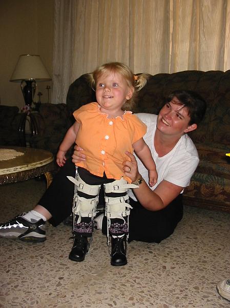 2-25.JPG - The first day at home with her new braces. Kika was so very happy and said, "I'm walking! I'm walking!"