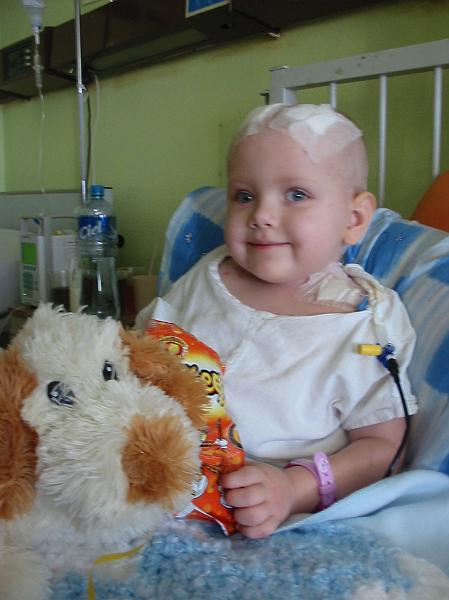 4-28.JPG - Kika after the operation to put in her new internal shunt--feeling much better.